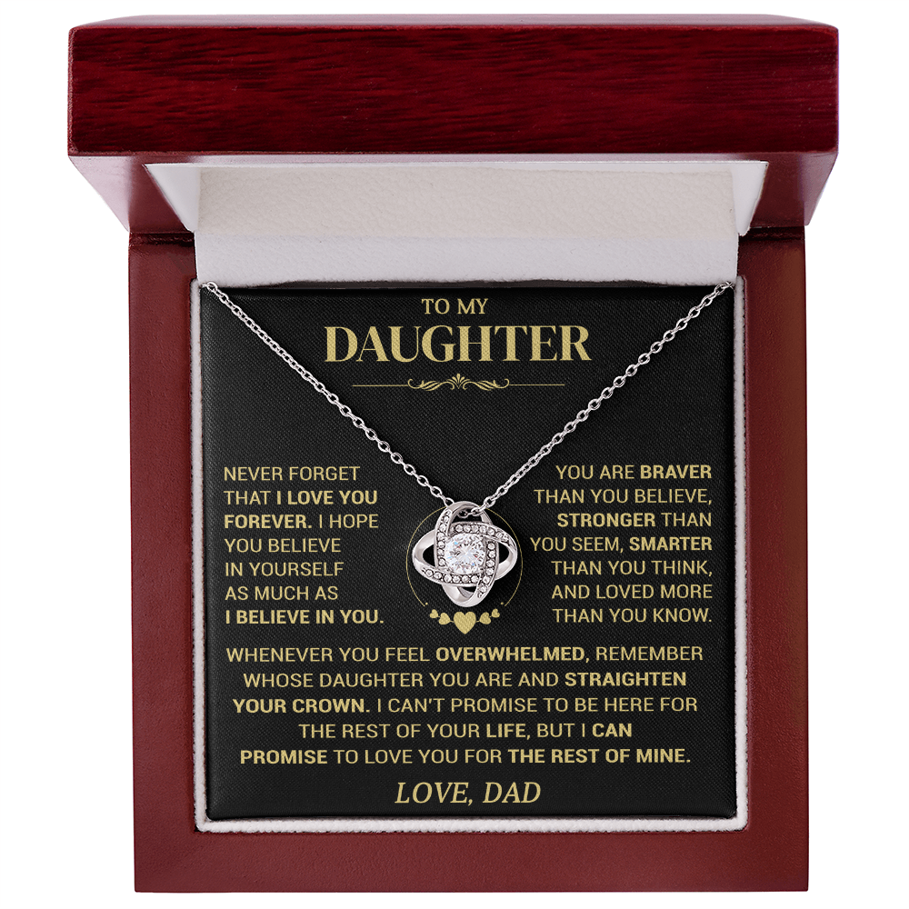 To My Daughter — I Believe in You Love Knot Necklace from Dad