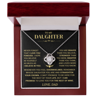 To My Daughter — I Believe in You Love Knot Necklace from Dad
