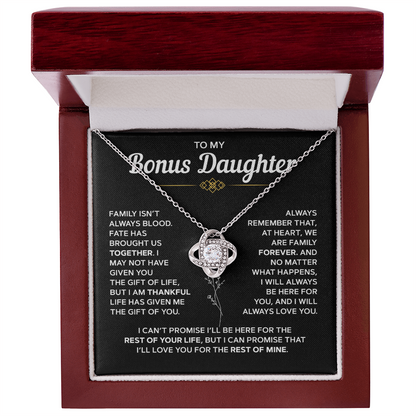 To My Bonus Daughter — Family Forever Love Knot Necklace
