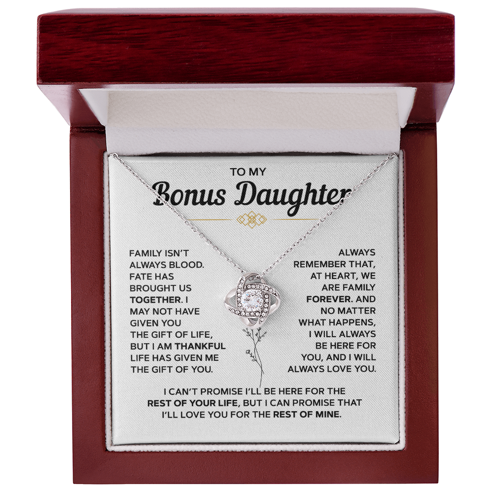 To My Bonus Daughter — Family Forever Love Knot Necklace