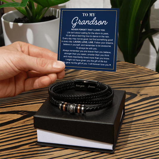 To My Grandson — Love You Forever Braided Bracelet