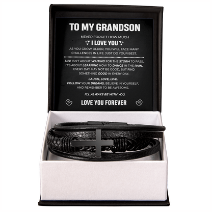 Grandson's Forever Guardian Cross Bracelet