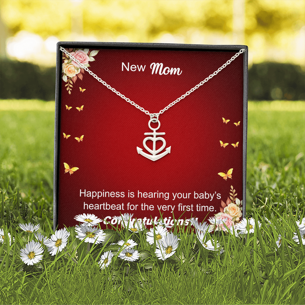New Mom — First Heartbeat Anchor Pendant Necklace