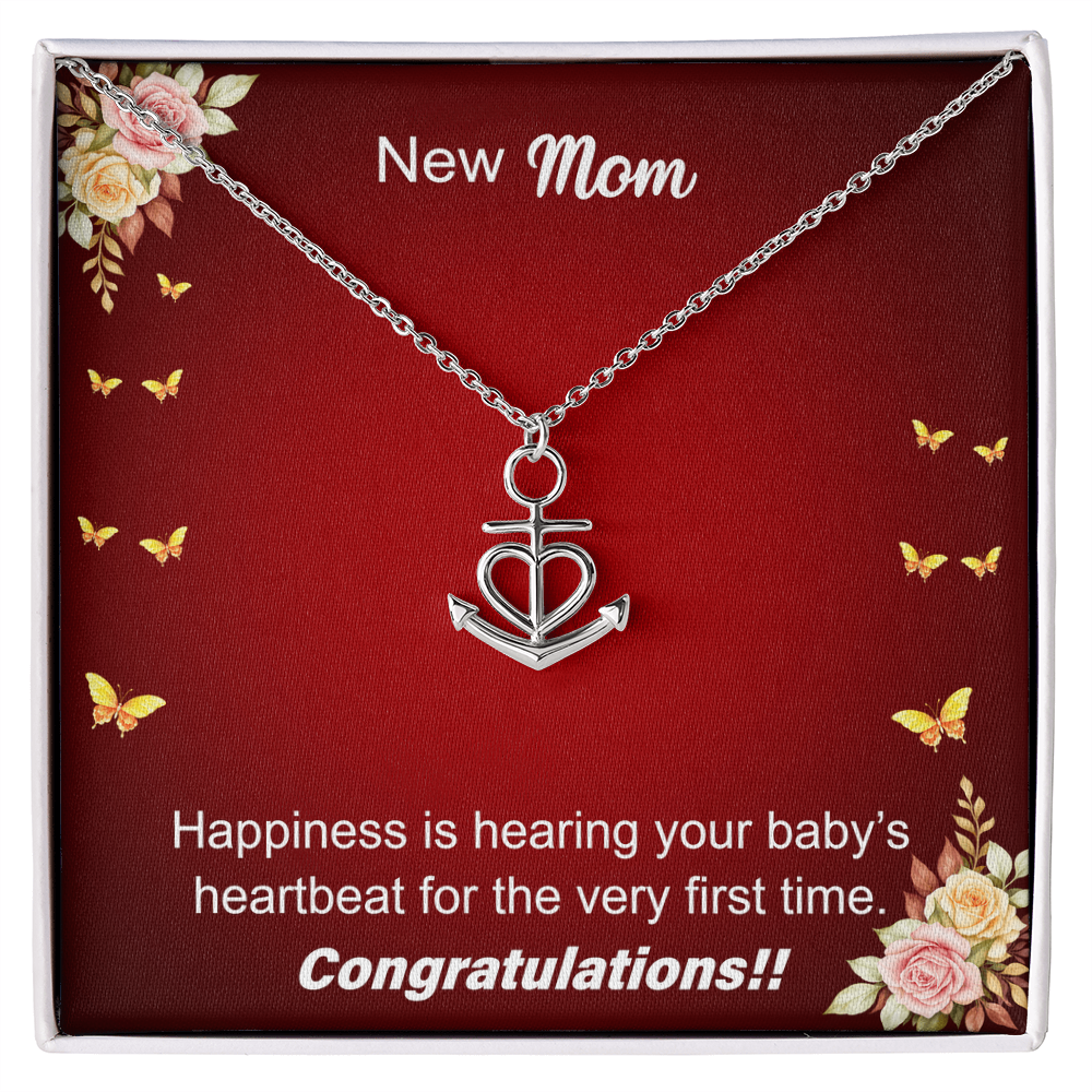 New Mom — First Heartbeat Anchor Pendant Necklace