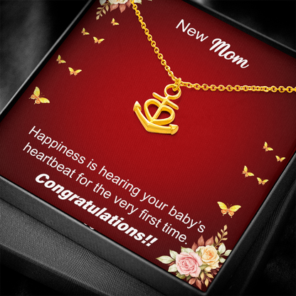 New Mom — First Heartbeat Anchor Pendant Necklace