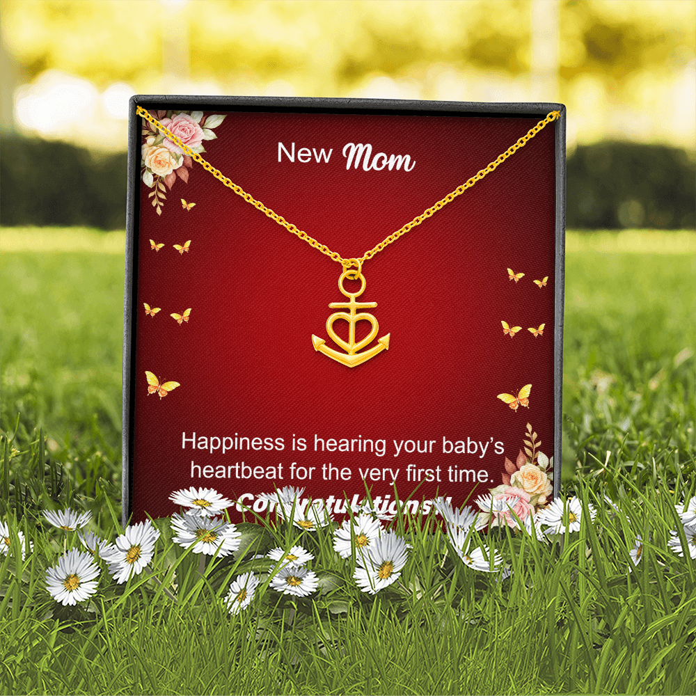 New Mom — First Heartbeat Anchor Pendant Necklace