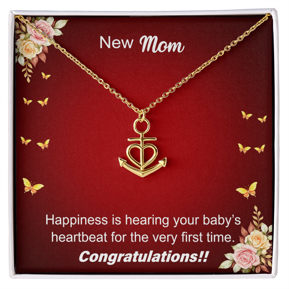 New Mom — First Heartbeat Anchor Pendant Necklace