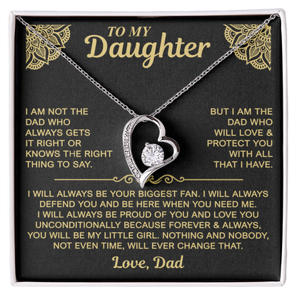 To My Daughter — Always My Little Girl Forever Love Necklace