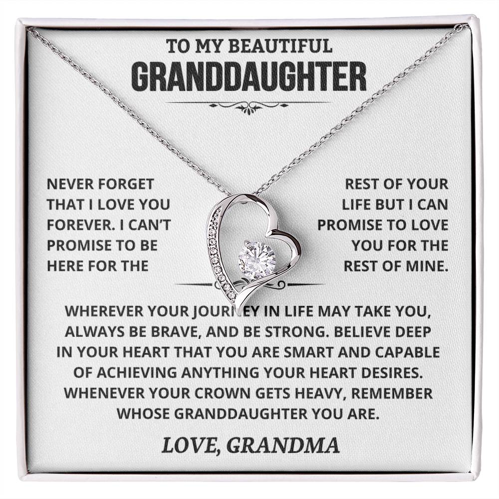 To My Granddaughter — Be Brave, Be Strong Forever Love Necklace from Grandma
