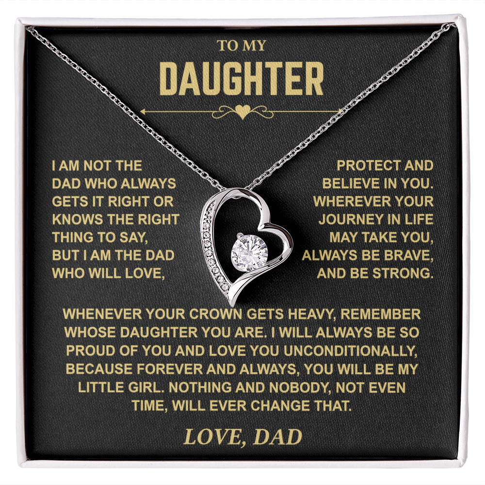 To My Daughter — Brave & Strong Forever Love Necklace from Dad