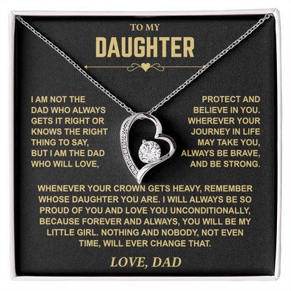To My Daughter — Brave & Strong Forever Love Necklace from Dad