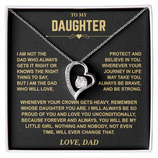 To My Daughter — Brave & Strong Forever Love Necklace from Dad
