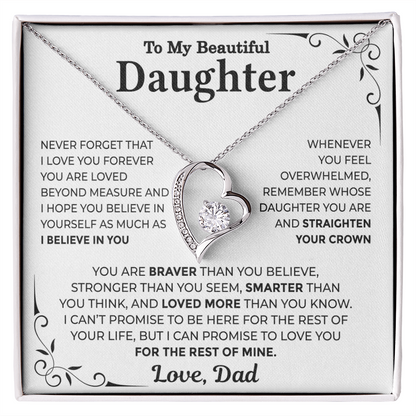 To My Daughter — Straighten Your Crown Forever Love Necklace from Dad