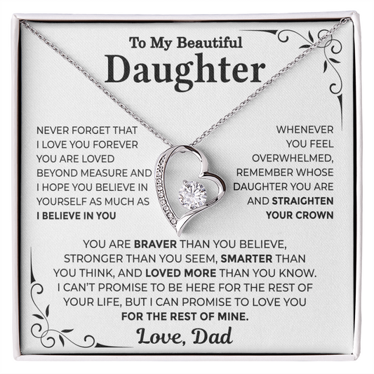 To My Daughter — Straighten Your Crown Forever Love Necklace from Dad