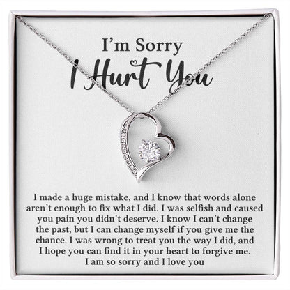 I’m Sorry — Forever Love Necklace with Apology Message Card