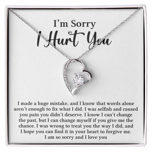 I’m Sorry — Forever Love Necklace with Apology Message Card