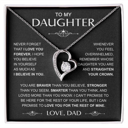 To My Daughter — Straighten Your Crown Forever Love Necklace from Dad