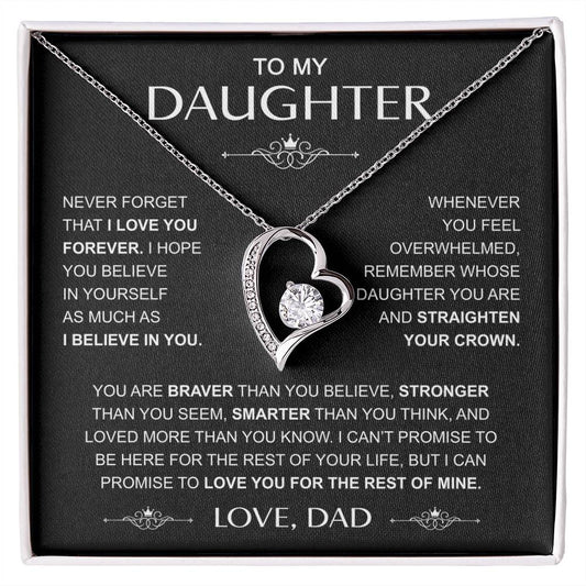 To My Daughter — Straighten Your Crown Forever Love Necklace from Dad