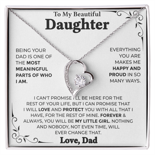 To My Beautiful Daughter – Forever My Little Girl, Forever Love Necklace from Dad