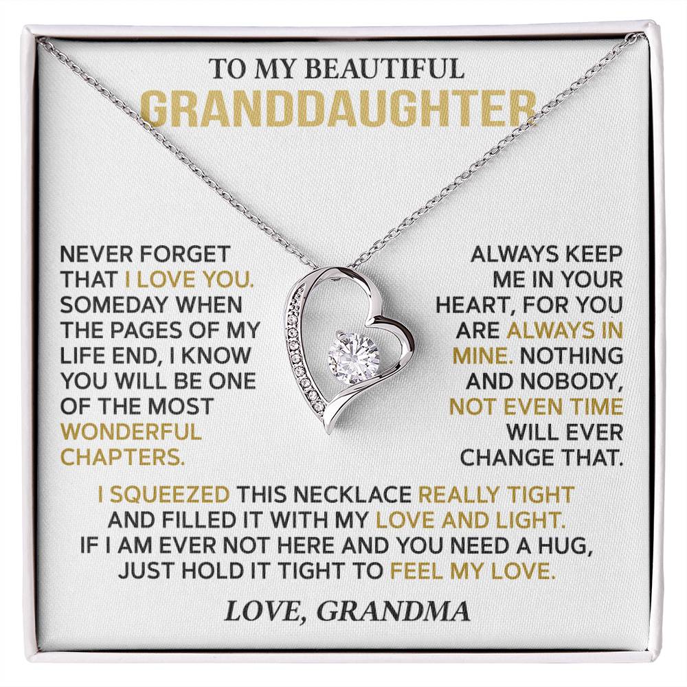 To My Granddaughter — A Hug from Grandma Forever Love Necklace
