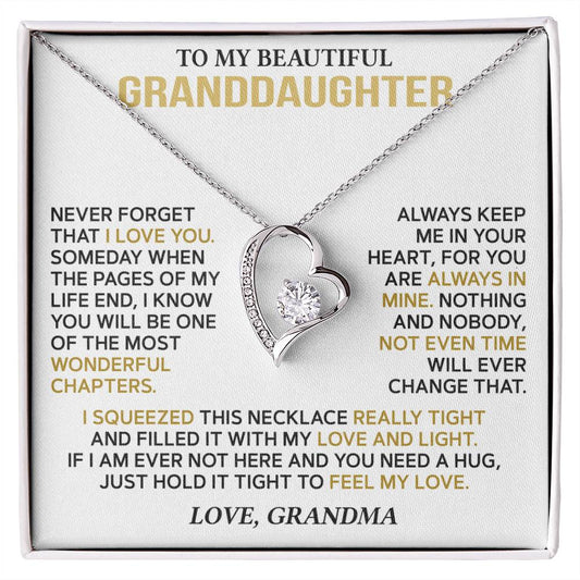 To My Granddaughter — A Hug from Grandma Forever Love Necklace