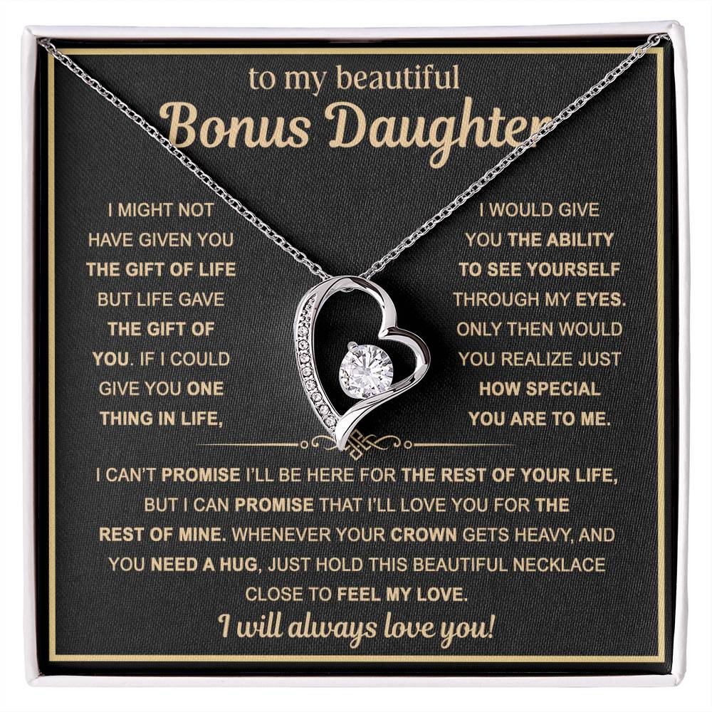 To My Bonus Daughter — Always Loved Forever Love Necklace
