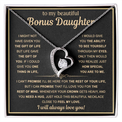 To My Bonus Daughter — Always Loved Forever Love Necklace