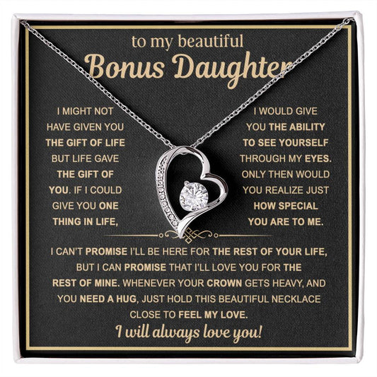 To My Bonus Daughter — Always Loved Forever Love Necklace
