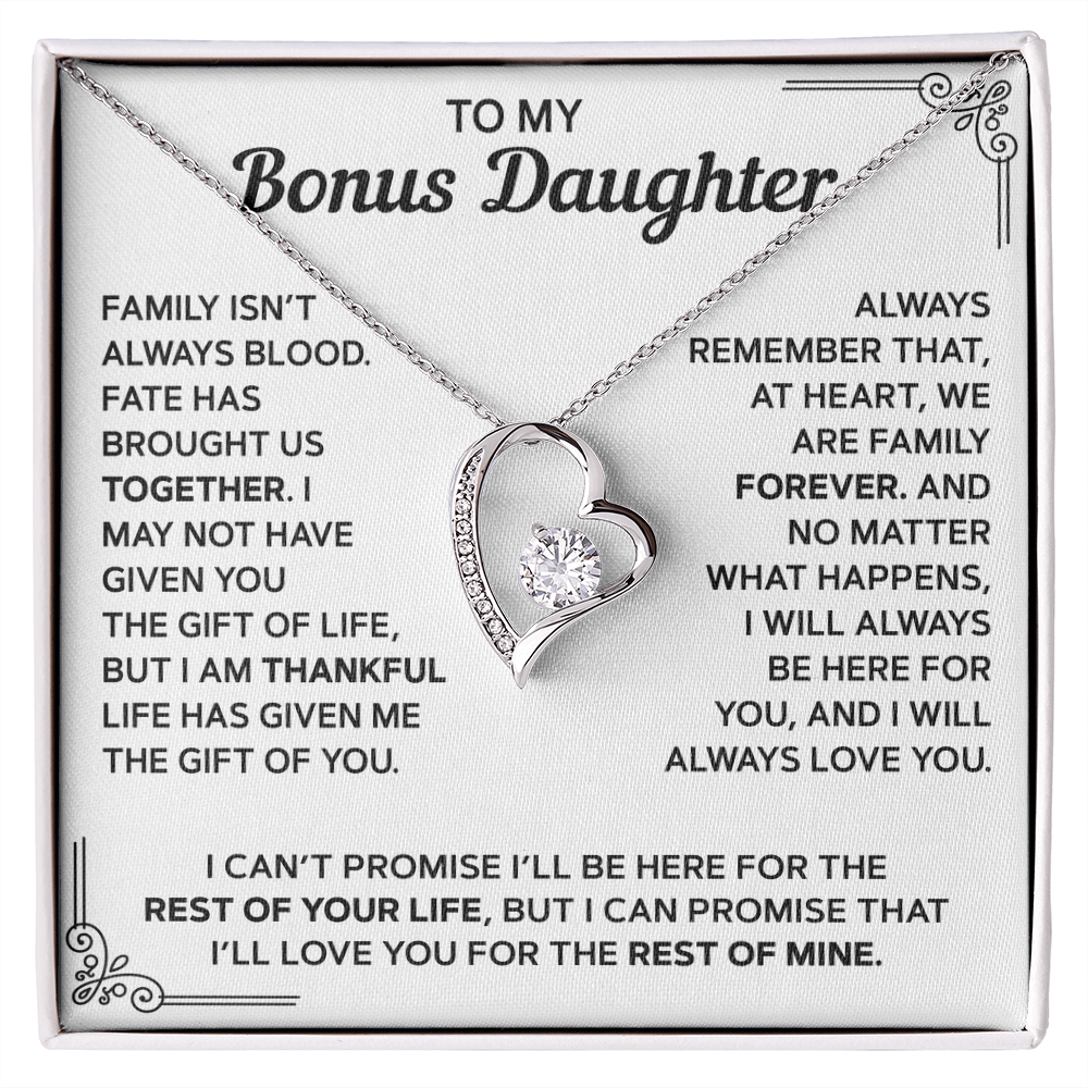 To My Bonus Daughter — Family Forever | Forever Love Necklace