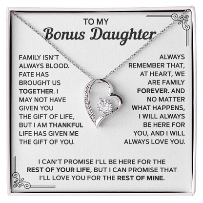 To My Bonus Daughter — Family Forever | Forever Love Necklace