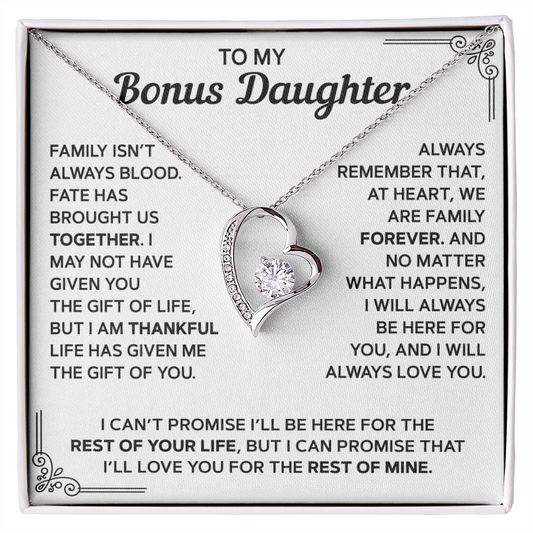 To My Bonus Daughter — Family Forever | Forever Love Necklace