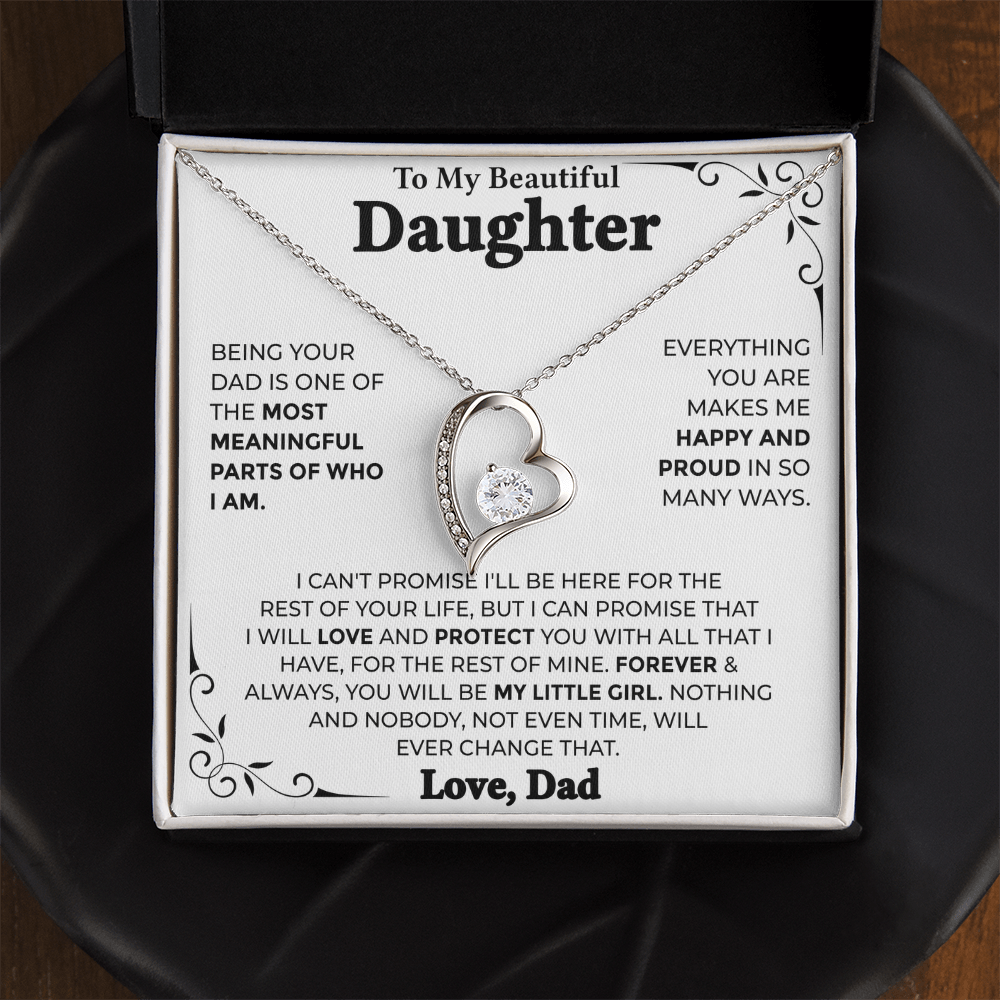 To My Beautiful Daughter – Forever My Little Girl, Forever Love Necklace from Dad