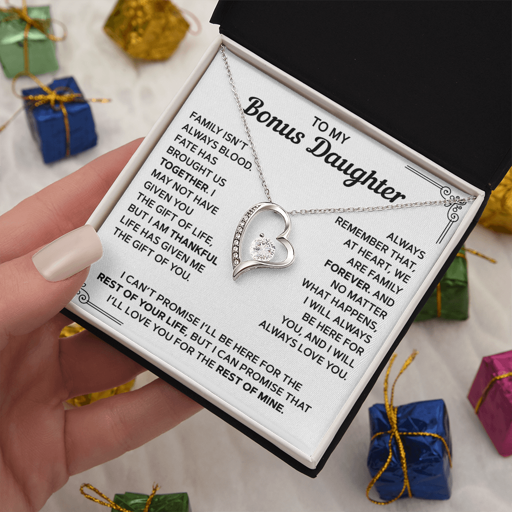 To My Bonus Daughter — Family Forever | Forever Love Necklace