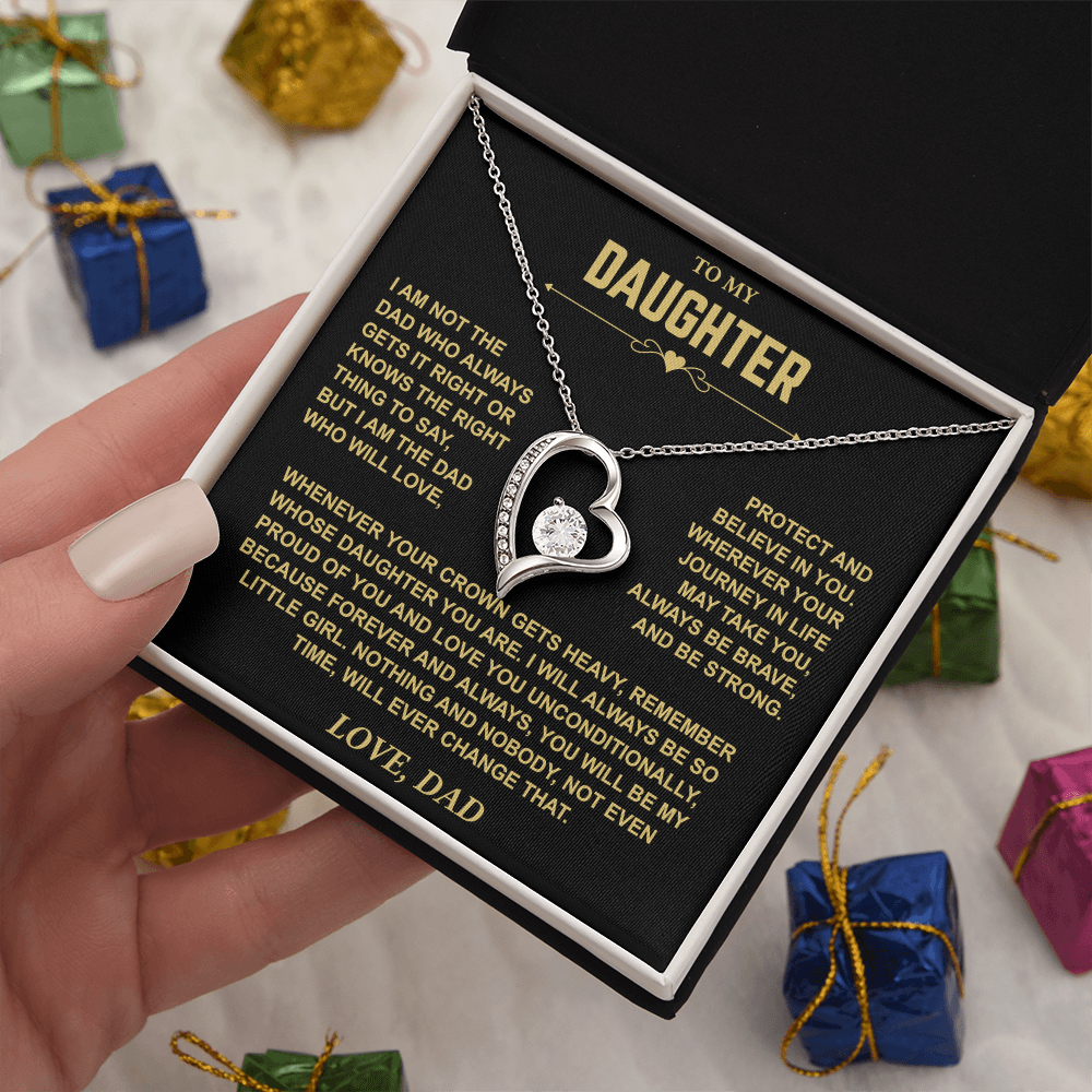 To My Daughter — Brave & Strong Forever Love Necklace from Dad