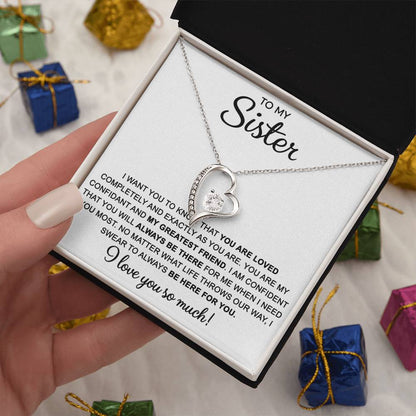 To My Sister — Always Here for You Forever Love Necklace
