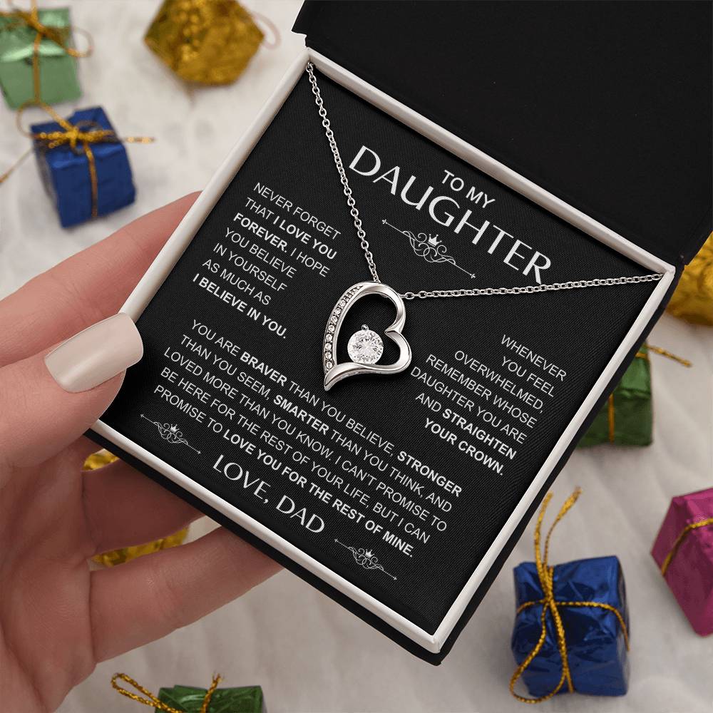 To My Daughter — Straighten Your Crown Forever Love Necklace from Dad