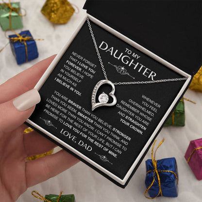 To My Daughter — Straighten Your Crown Forever Love Necklace from Dad