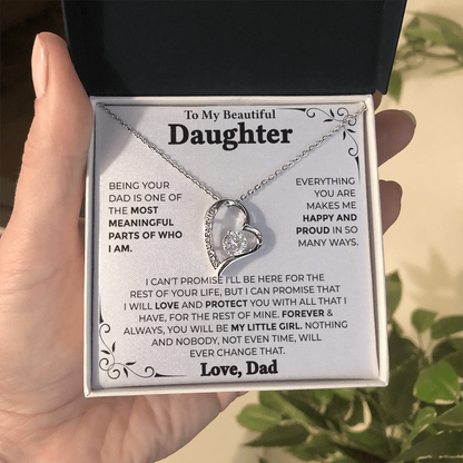 To My Beautiful Daughter – Forever My Little Girl, Forever Love Necklace from Dad