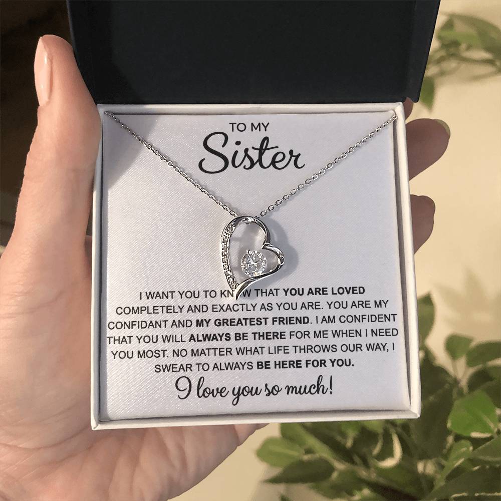 To My Sister — Always Here for You Forever Love Necklace