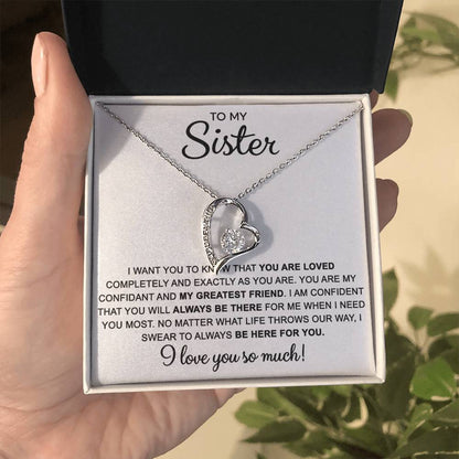 To My Sister — Always Here for You Forever Love Necklace