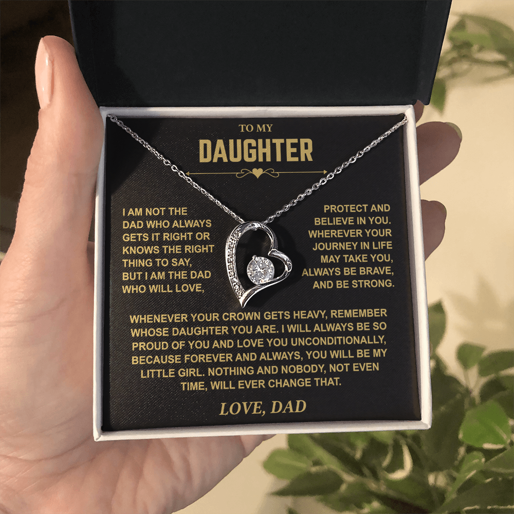 To My Daughter — Brave & Strong Forever Love Necklace from Dad