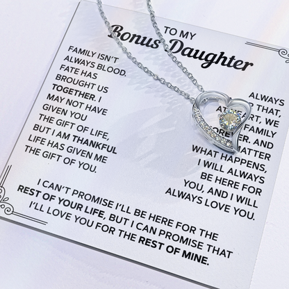 To My Bonus Daughter — Family Forever | Forever Love Necklace