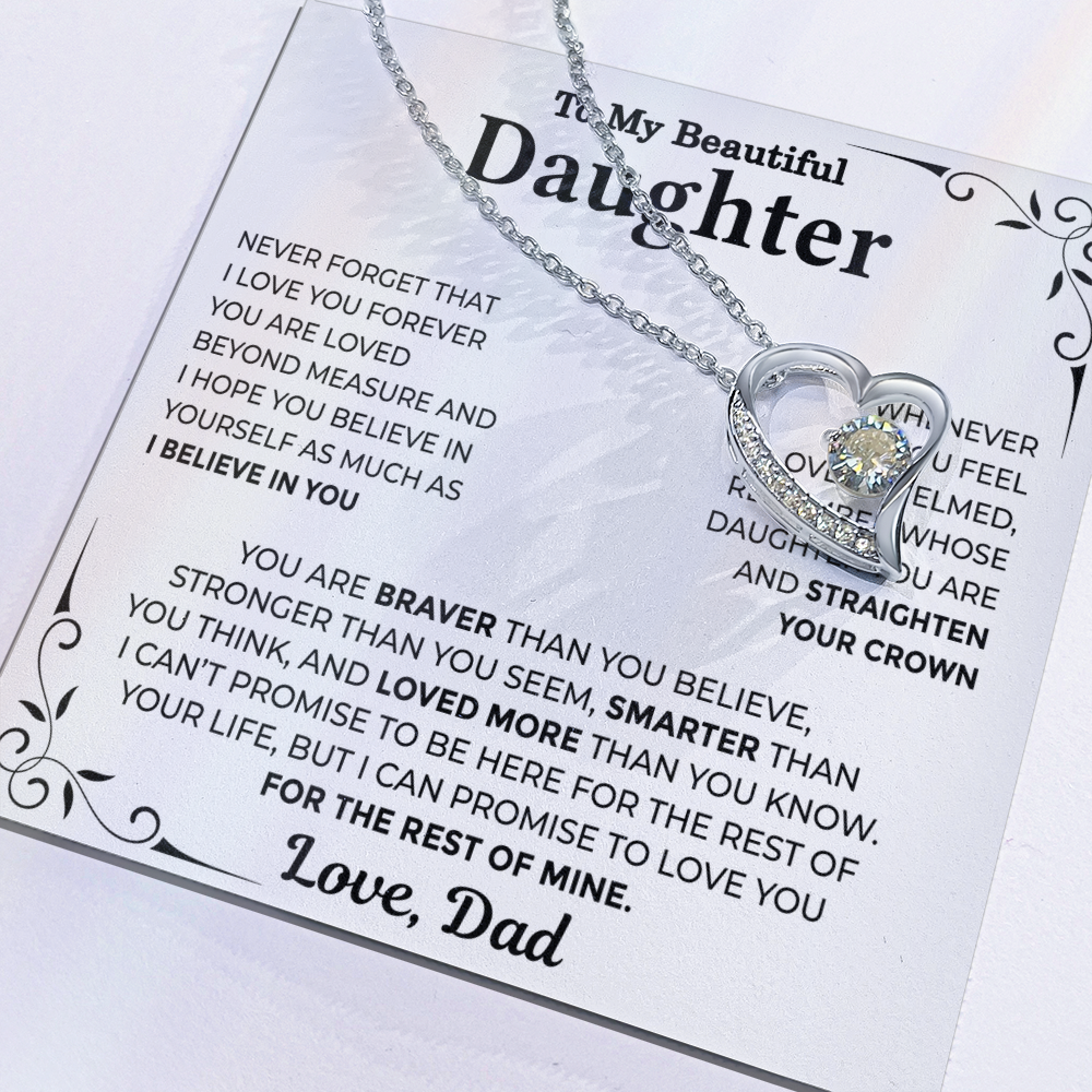 To My Daughter — Straighten Your Crown Forever Love Necklace from Dad