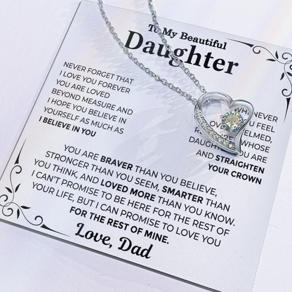 To My Daughter — Straighten Your Crown Forever Love Necklace from Dad