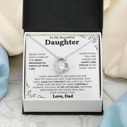 To My Beautiful Daughter – Forever My Little Girl, Forever Love Necklace from Dad