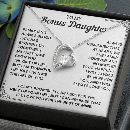 To My Bonus Daughter — Family Forever | Forever Love Necklace