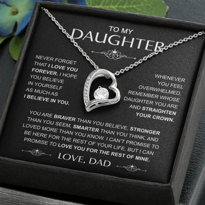 To My Daughter — Straighten Your Crown Forever Love Necklace from Dad