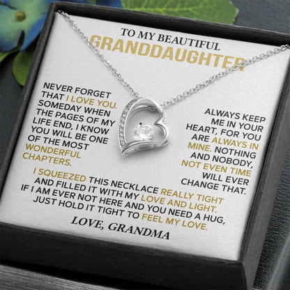To My Granddaughter — A Hug from Grandma Forever Love Necklace
