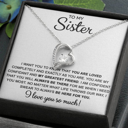 To My Sister — Always Here for You Forever Love Necklace