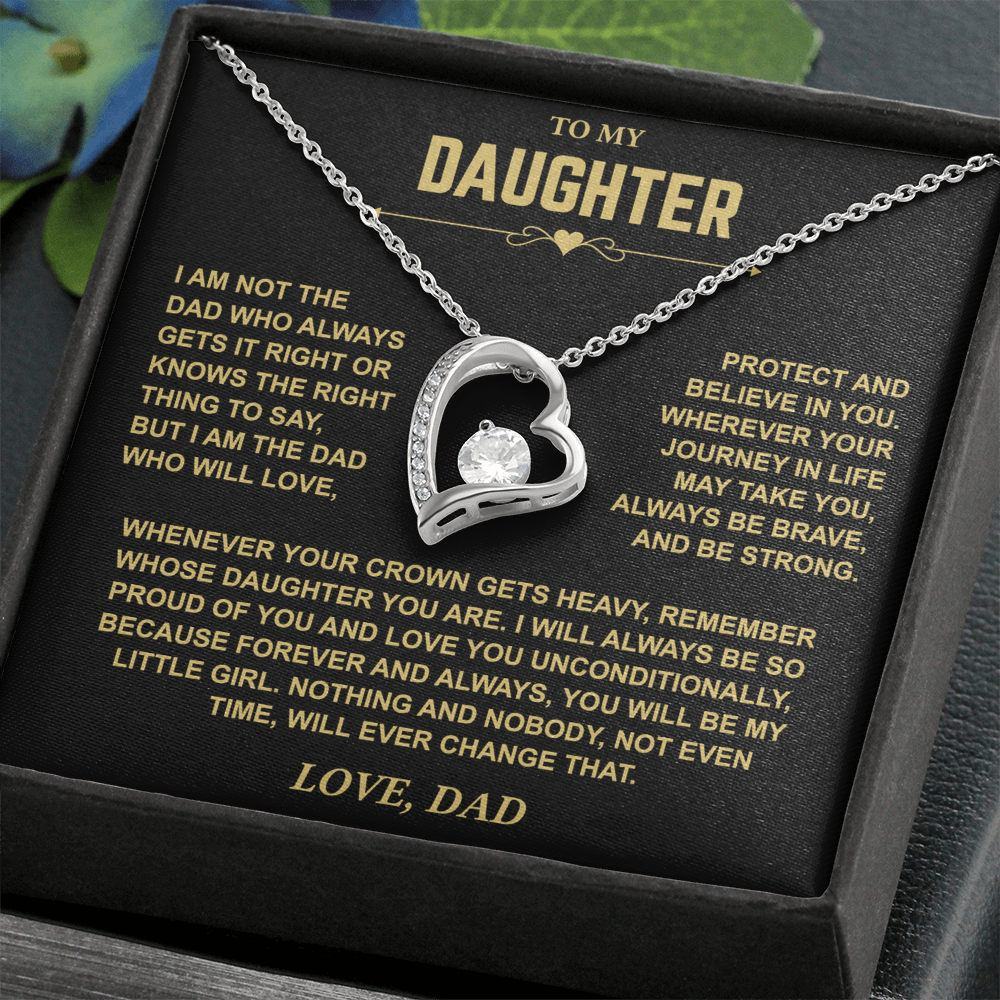 To My Daughter — Brave & Strong Forever Love Necklace from Dad